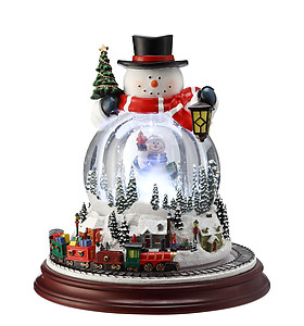 Double Snowman Musical Motion Waterglobe 