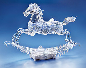 Rocking Horse Acrylic Musical Figurine 