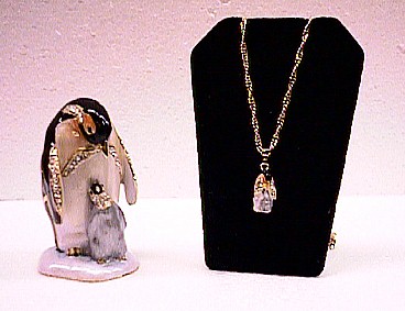 Penguin Limoge Style Trinket Box 