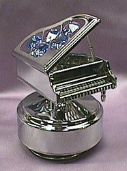 Baby Grand Piano With Blue Crystals#C325M